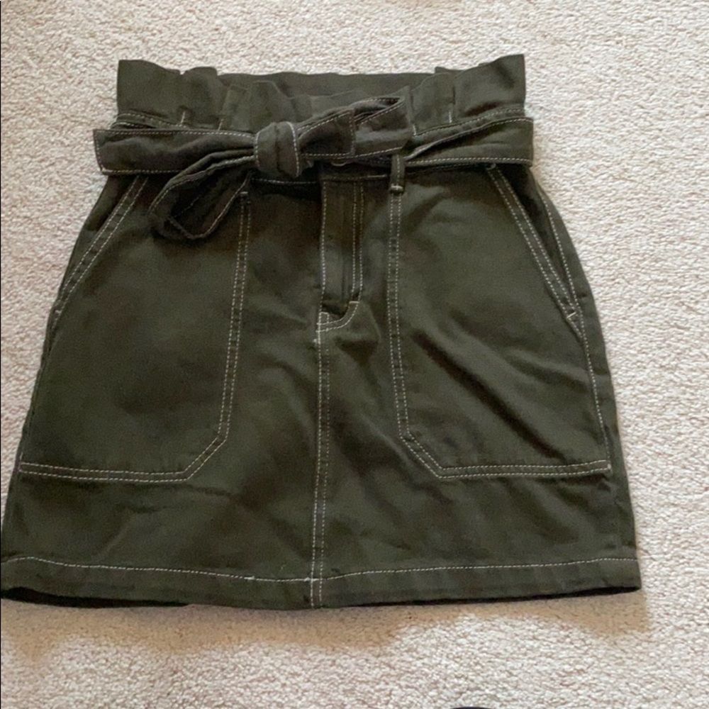 Free people olive green mini skirt